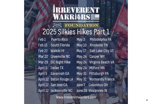 IRREVERENT WARRIORS SILKIES HIKE – JACKSONVILLE, NC